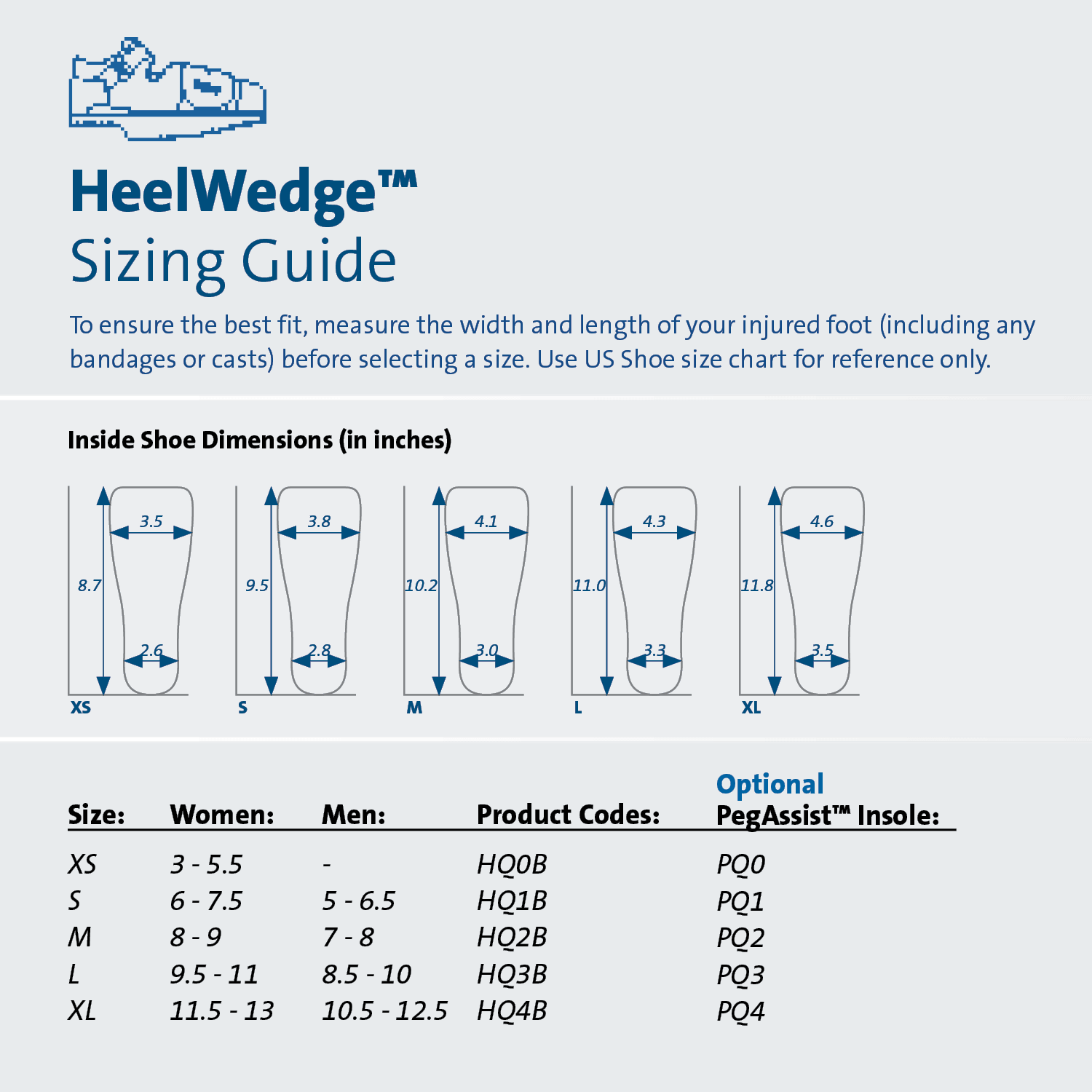 HeelWedge Sizing Guide