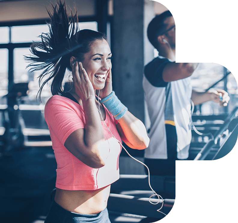 Happy lady exercising